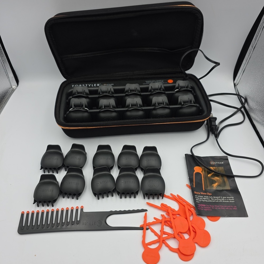 InStyler TopStyler Heated Ceramic Styling Shells Hair Curler System Case